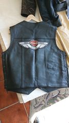 Δερματινο γιλεκο με κεντητο λογοτυπο HARLEY DAVIDSON 1ΟΟΧΡΟΝΙΑ