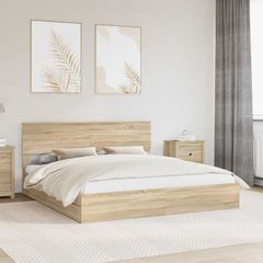Κρεβάτι Αποθήκης Δρύς Sonoma 180 x 200 cm Επεξεργασμένο Ξύλο 3410772