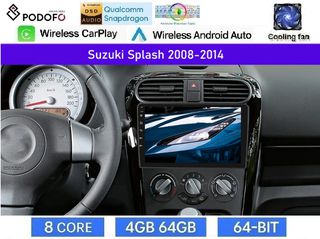 Suzuki Splash (2008-2014) Android Οθόνη 9" | Snapdragon 460 | 4GB RAM + 64GB ROM | Ασύρματο CarPlay & Android Auto GPS WiFi DSP FM/RDS