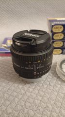 Φακός NIKON 50 mm 1.8 D μαζί με τέσσερα φίλτρα για makro φωτογραφία.