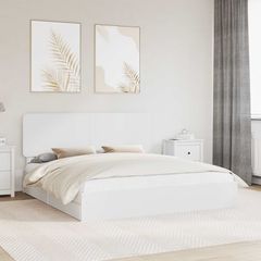 Κρεβάτι Αποθήκης Λευκό 180 x 200 cm Επεξεργασμένο Ξύλο 3412658