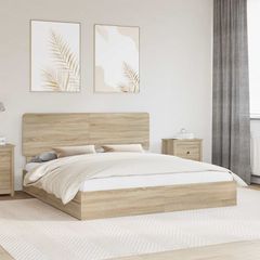 Κρεβάτι Αποθήκης Δρύς Sonoma 180 x 200 cm Επεξεργασμένο Ξύλο 3412660
