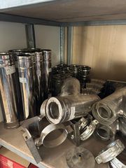 Καμινάδα-Καπνοδόχος INOX Διπλού τοιχώματος  TECHNOMETAL Ημιτάφ 135 Φ80-130