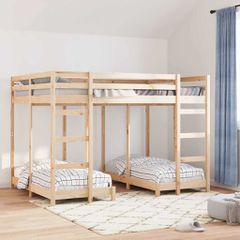 Σκελετός Κουκέτας Τριών Επιπέδων Καφέ 140 x 200 cm 3414564