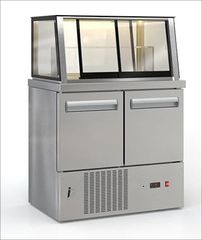 Βιτρίνα Συντήρησης Επιδαπέδια Με 2 Πόρτες 2/3Gn 90x70x130Cm - Καινούργια.
