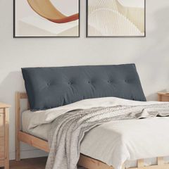 Μαξιλάρι Πλάτης Σκούρο Γκρι 140 x 50 cm Υφασμάτινο Κορντουρά 42014848