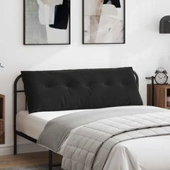 Μαξιλάρι Πλάτης Μαύρο 140 x 50 cm Υφασμάτινο Κορντουρά 42014853