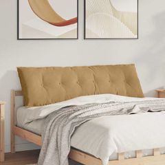 Μαξιλάρι Πλάτης Καφέ 160 x 50 cm Υφασμάτινο Κορντουρά 42014898