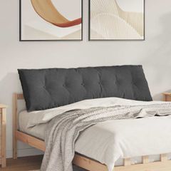 Μαξιλάρι Πλάτης Σκούρο Γκρι 160 x 50 cm Υφασμάτινο Κορντουρά 42014909