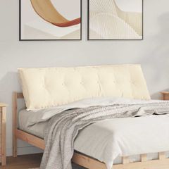 Μαξιλάρι Πλάτης Κρεμ 160 x 50 cm Υφασμάτινο Κορντουρά 42014910
