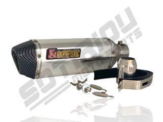 ΤΕΛΙΚΟ ΕΞΑΤΜΙΣΗΣ ΤΥΠΟΥ AKRAPOVIC ΑΣΗΜΙ/CARBON Φ51 ΜΕ ΑΝΤΑΠΤΟΡΑ ΑΠΟ Φ38 ΜΕΧΡΙ Φ50 370MM
