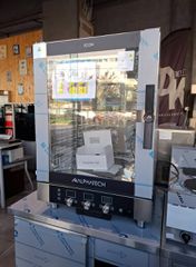 Ηλεκτρικός φούρνος , Σχεδιασμένος για να χωράει 10 ταψιά (είτε μεγέθους GN 1/1 είτε 60x40cm) με απόσταση 70mm μεταξύ των επιπέδων,  380-400 V, με συνολική ισχύ περίπου 14,5 kW