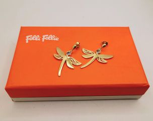 FOLLI FOLLIE σκουλαρίκια «Λιβελούλα» από επιχρυσωμένο ασήμι 925 με λευκές ζιργκόν Α9566 ΤΙΜΗ 145 ΕΥΡΩ