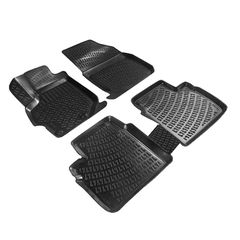 Πατάκια Σκαφάκια 3D Από Λάστιχο TPE Για Citroen C1 2005-2014 / Peugeot 107 2005-2014/ Toyota Aygo 2005-2014 Bosse 4 Τεμάχια Μαύρα