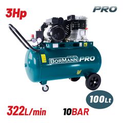 BORMANN Pro BAT5060 Αεροσυμπιεστής Επαγγελματικός με Ιμάντα 100 Lit 3Hp ( 030836 )