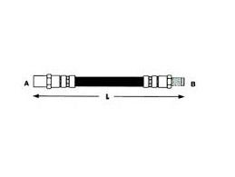 Ελαστικός σωλήνας φρένων εμπρός L+R AUDI / VW (335 mm), (OUT. M10x1 αριστερή βόλτα) 171611701A, 171611701G, 175611701A, 321611701B