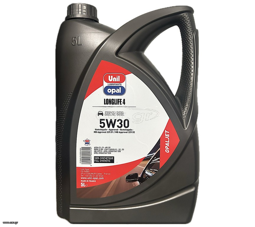 Unil-Opal 5w30 LongLife 4 – 100% Synthetic 5L