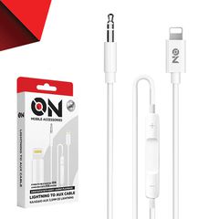 Καλώδιο Ήχου Aux 3.5mm Σε Lightning Λευκό 1m ON Mobile Accessories 1 Τεμάχιο