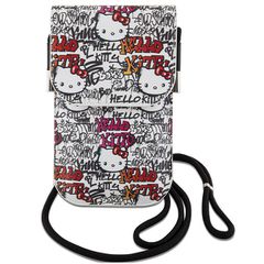 Hello Kitty Leather Tags Graffiti Cord bag - beige-thumb-1