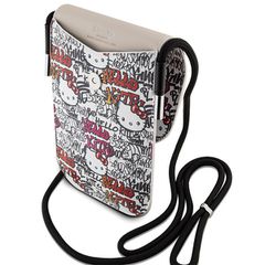 Hello Kitty Leather Tags Graffiti Cord bag - beige-thumb-4