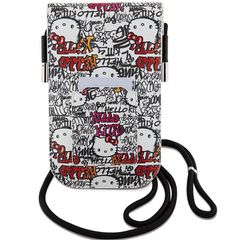 Hello Kitty Leather Tags Graffiti Cord bag - beige-thumb-3