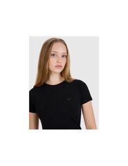 Women's slim plain T-shirt (2-pack) - Μαύρο
