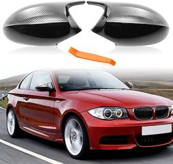 Καπάκια Καθρεφτών Για Bmw Σειρά 1 E87/E81/E82/E88, 3 E90, E91 05-08 / E92, E93 06-10 M Look Carbon Μαύρο 2 Τεμάχια