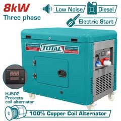 Γεννήτρια Πετρελαίου TOTAL TP2800032 8.000W / 10KVA Χαμηλού Θορύβου 380V ( TP2800032 )