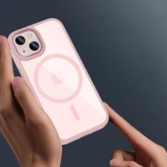 Tech-Protect MagMat MagSafe iPhone 15 Case - Clear Pink-thumb-1