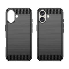 Carbon Case for iPhone 16 Silicone Case - Black-thumb-1
