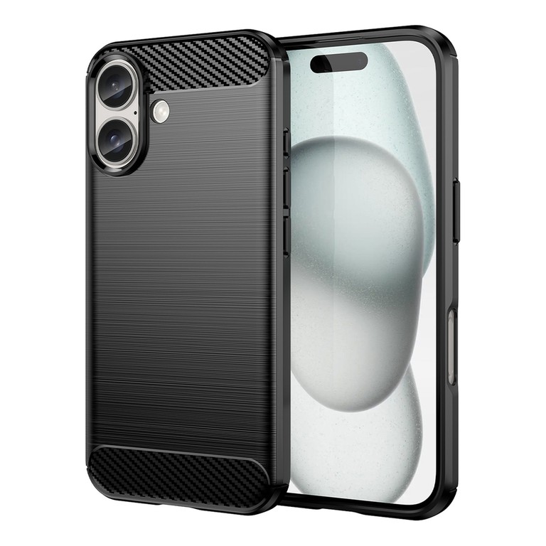 Carbon Case for iPhone 16 Silicone Case - Black
