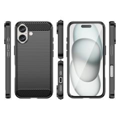 Carbon Case for iPhone 16 Silicone Case - Black-thumb-2