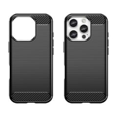 Carbon Case for iPhone 16 Pro Max Silicone Case - Black-thumb-1