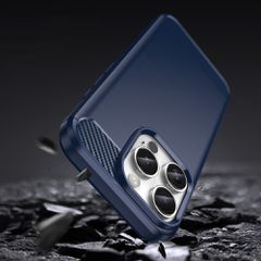 Carbon Case for iPhone 16 Pro Max Silicone Case - Blue-thumb-3