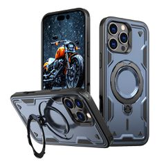 Hybrid Armor Trendy Case with MagSafe for iPhone 16 Pro Max - Blue