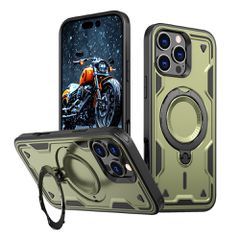 Hybrid Armor Trendy Case with MagSafe for iPhone 16 Pro Max - Green