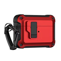 Airpods 4 Pro Armor Case with Carabiner - Red