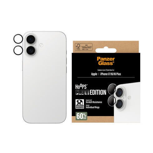 PanzerGlass - Hoops Transparent Camera Lens Protector - iPhone 17/16/16 Plus / Electronics