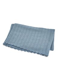 Smallstuff - Baby blanket, fishbone, merino wool - Blue - 80x100 cm (70007-84)