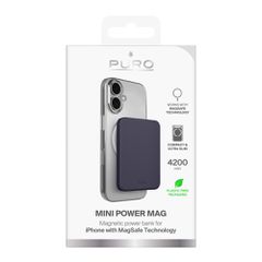Puro 4200mAh Ultra-Thin MagSafe USB-C Compatible Power Bank - Gray-thumb-1