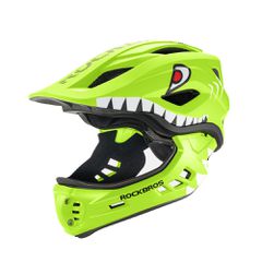Rockbros TT-32004 Shark Children's Bike Helmet with Detachable Jaw Size M (54-58) - Green-thumb-0