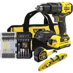 DRILL/DRIVER SET WITH ACCESSORIES SFMCK101D1S STANLEY