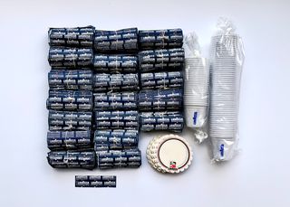 LAVAZZA Σετ Αναλώσιμων Ειδών Σερβιρίσματος Καφέ Espresso, 76 Ποτήρια, 850 Αναδευτήρες, 191 Σουβέρ, Vintage, Καινούργια
