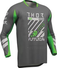 Μπλούζα Αντρική THOR  Launchmode Futura Jersey Γκρι-Πράσινο