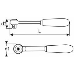 Expert Reversible Socket Wrench 1/2'' Male Square Drive 72 Teeth