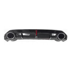 Πίσω Διαχύτης Diffuser με LED Φως Φρένων για Audi A3 (8Y) Sedan (2020-On) S-Line Bumper Μαύρο Γυαλιστερό