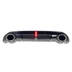 Πίσω Διαχύτης Diffuser με LED Φως Φρένων για Audi A3 (8Y) Sportback (2020-On) S-Line Bumper Μαύρο Γυαλιστερό