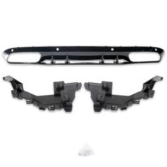 Πίσω Διαχύτης Diffuser C63 AMG Facelift Look για Mercedes C-Class (W205) Sedan Estate (2013-2021) Απλός Προφυλακτήρας Μαύρο Γυαλιστερό