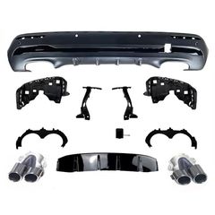 Πίσω Διαχύτης Diffuser GLA45 AMG Look για Mercedes GLA (H247) (2020-On) Χρώμιο Μπούκες