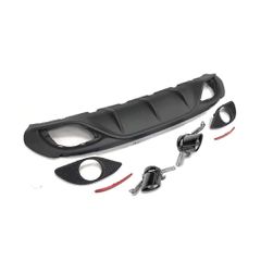 Πίσω Διαχύτης Diffuser Veloce για Alfa Romeo Giulia (952) (2016-2022) Μαύρες Μπούκες
